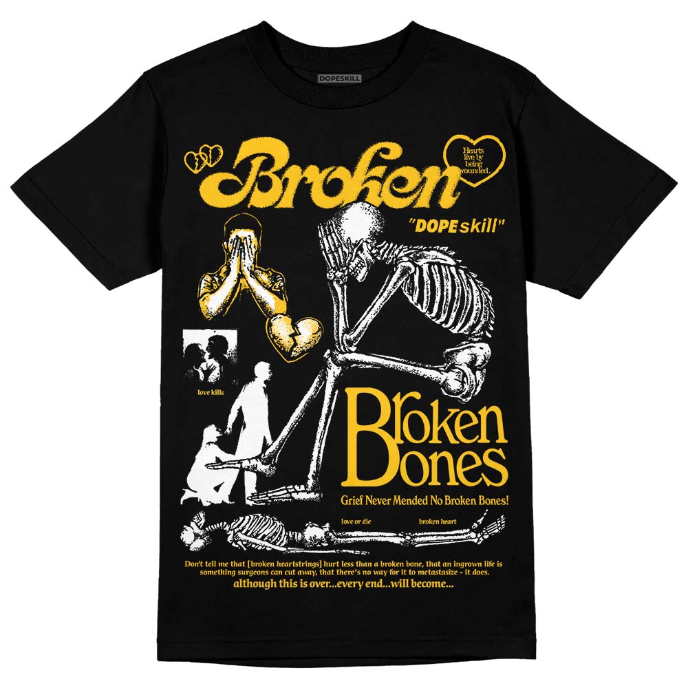Yellow Collection DopeSkill T-Shirt Broken Bones Graphic