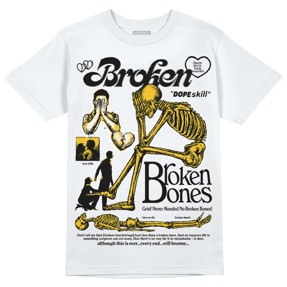Yellow Collection DopeSkill T-Shirt Broken Bones Graphic
