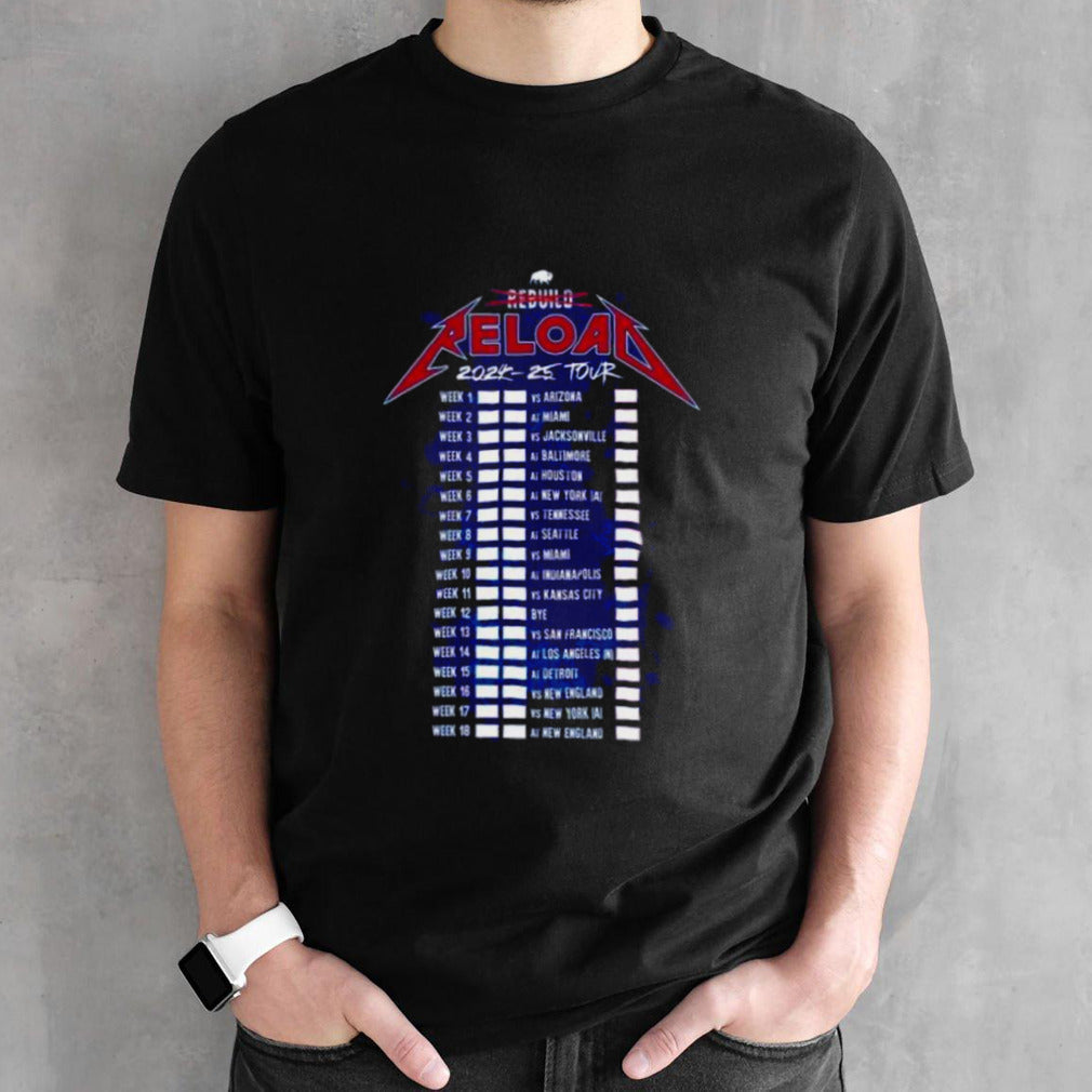 Buffalo Bills Reload 2024-2025 Uk Tour Schedule Magnet Shirt