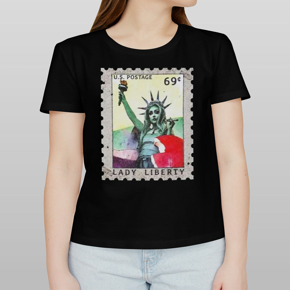 Chappell Roan Lady Liberty Vintage Stamp ft. Gov Ball NYC Pride Statue of Liberty Look T-shirt