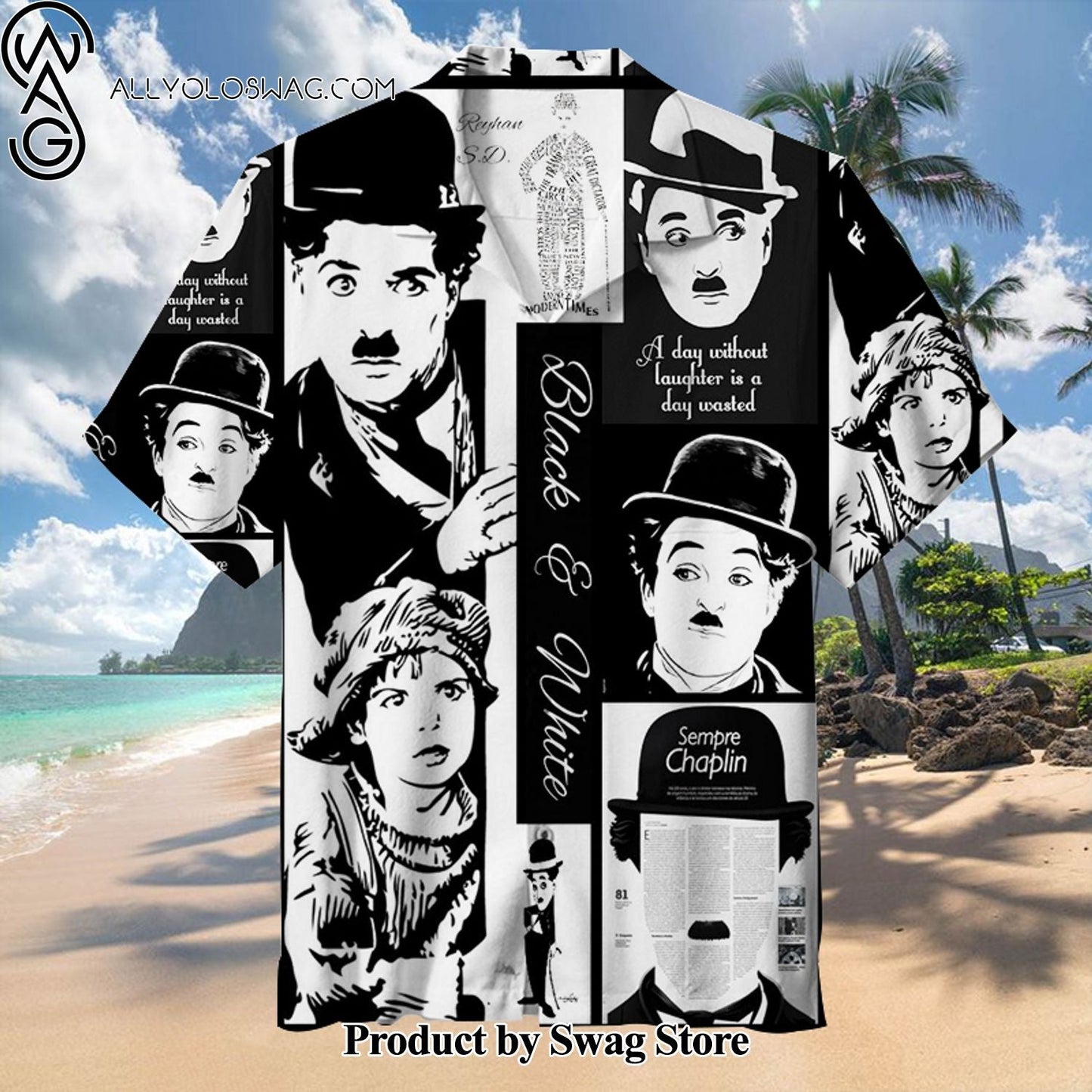 Charlie Chaplin Layered Look Hawaiian Shirt