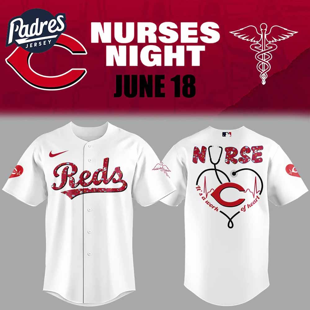 Cincinnati Reds Baseball White Jersey Outfit For Nurses Night 2025 - Padres Jersey Oasis: Elevate Your Baseball Style Game
