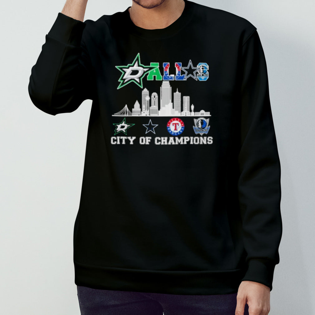 Dallas City Of Champions Skyline Sports Teams Logo Shirt
