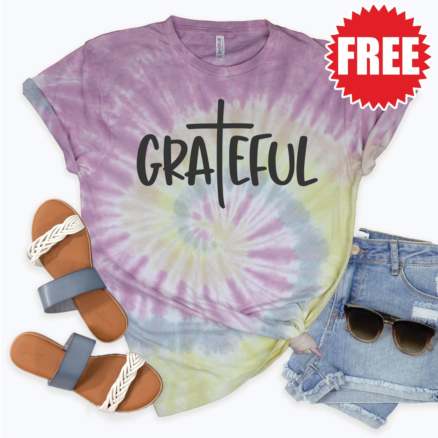 Grateful Tee - Desert Rose Tie Dye - 0