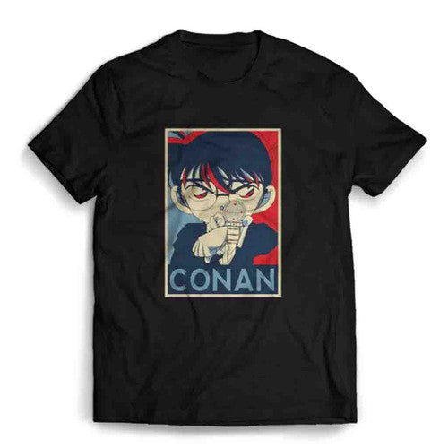 Detective Conan Anime Case Closed Conan Edogawa Poster Shinichi Kudo Mens T-Shirt Tee