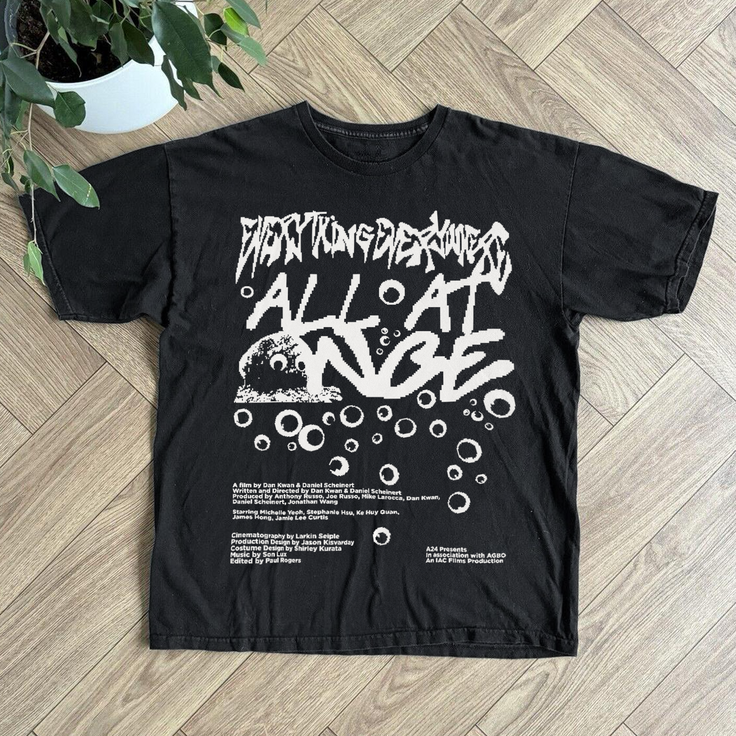 'EVERYTHING, EVERYWHERE ALL AT ONCE' BLACK PIXEL T-SHIRT
