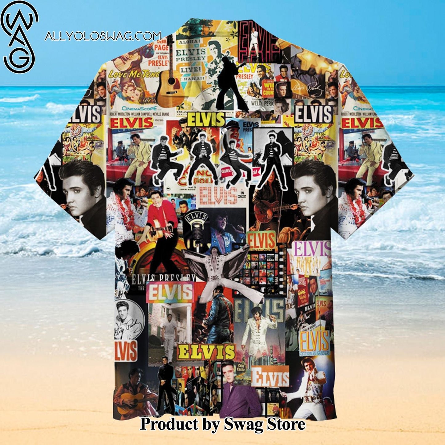 Elvis Aaron Presley Costume Party Hawaiian Shirt