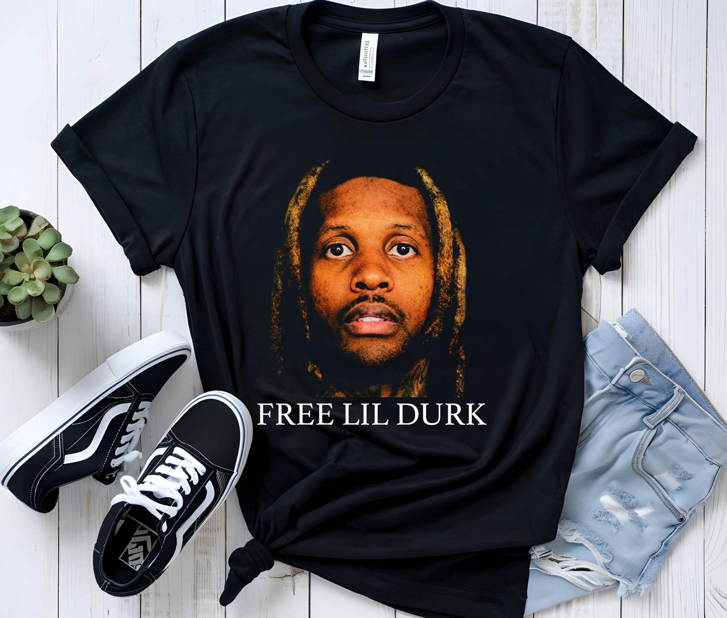 Free Lil Durk Mug Shot Graphic Tee – Rare Drill Hip Hop Streetwear T-Shirt, Vintage Rap Shirt