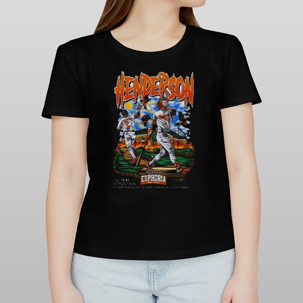Gunnar Henderson 2 Baltimore Orioles Baseball Planet Euphoria 1950-2024 Art Classic T-Shirt