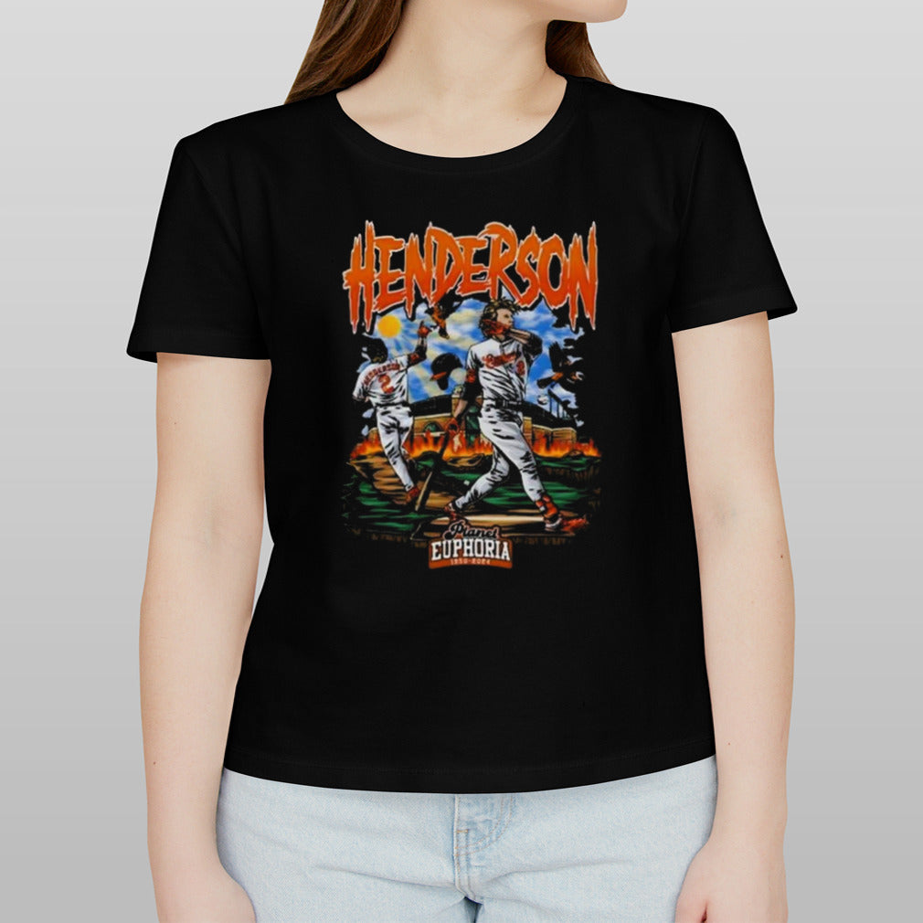 Gunnar Henderson 2 Baltimore Orioles Baseball Planet Euphoria 1950-2024 T-shirt