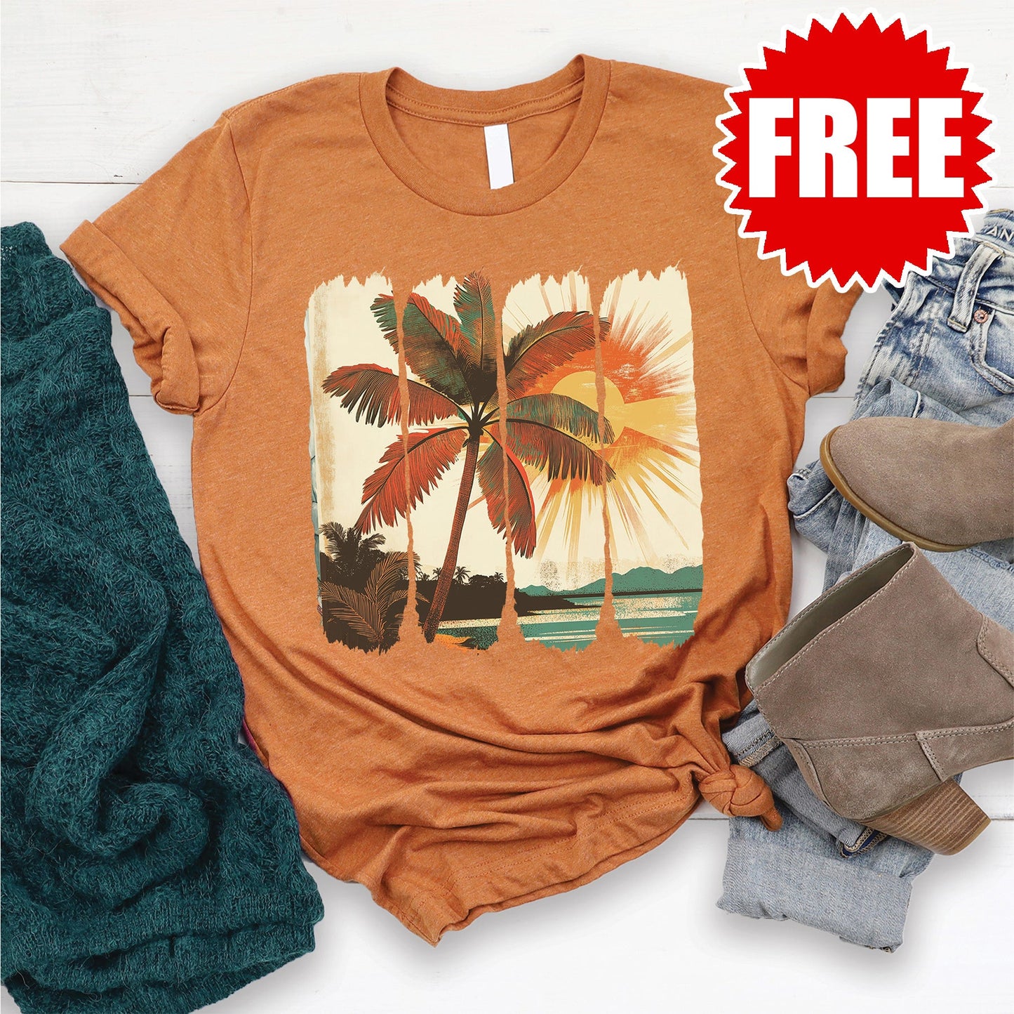 Summer Brushstroke Tee - Heather Autumn - 0