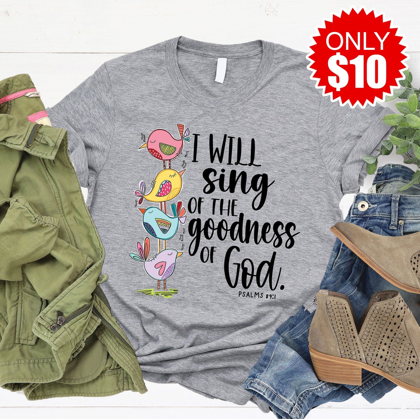 Goodness of God Tee - Heather Grey
