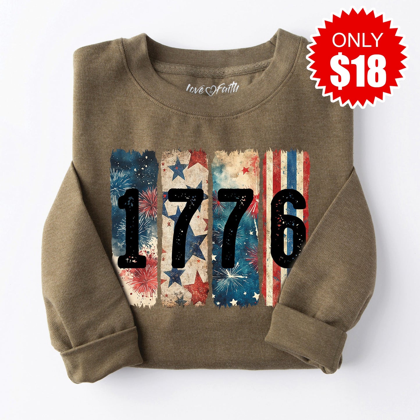 1776 Sweatshirt - Heather Olive - 18