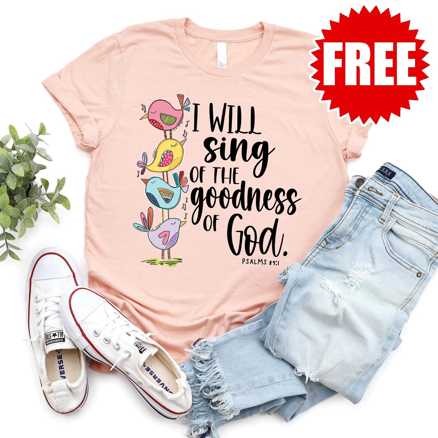 Goodness of God Tee - Heather Peach Style001