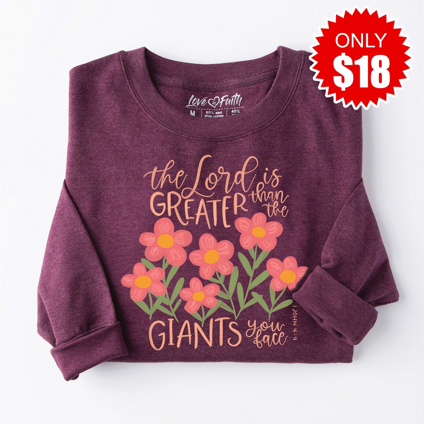 Greater Than Giants Sweatshirt - Heather Sugar Plum - 18