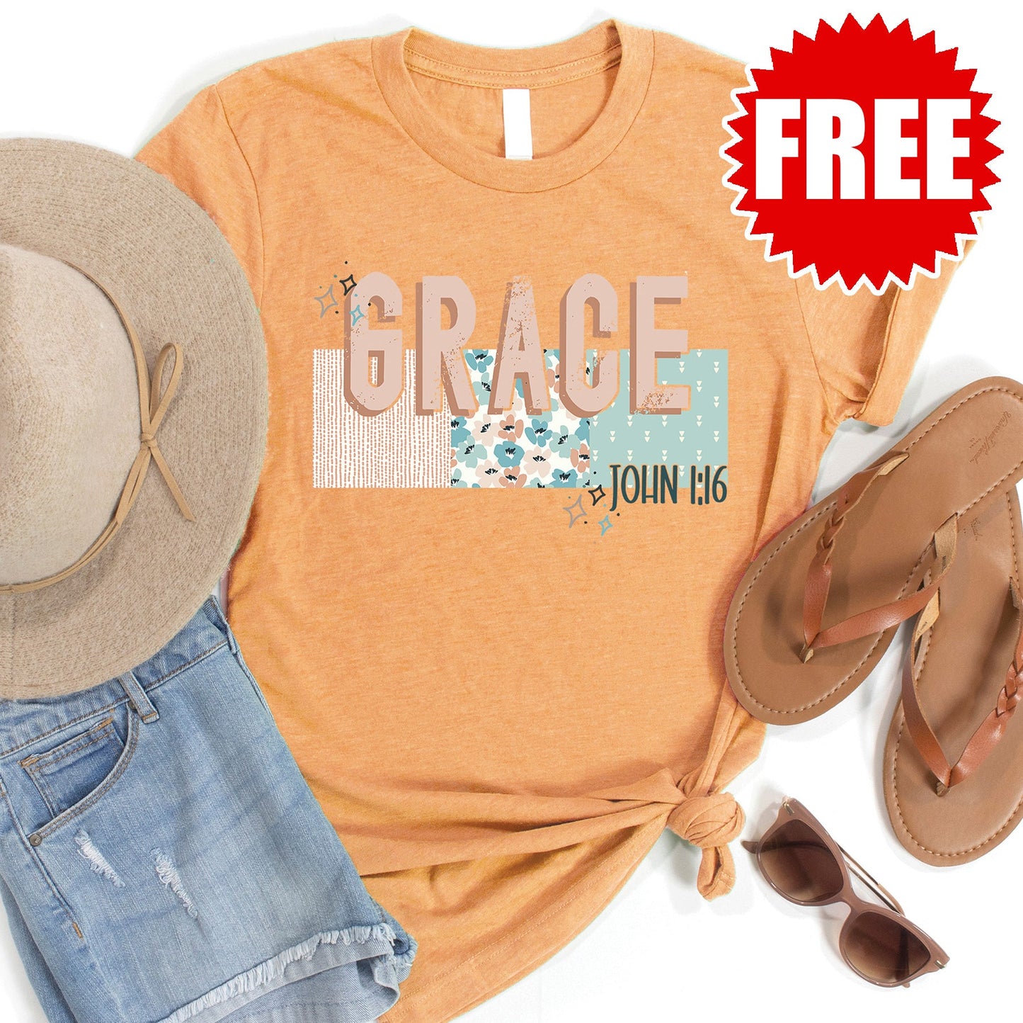 Grace Tee - Heather Apricot