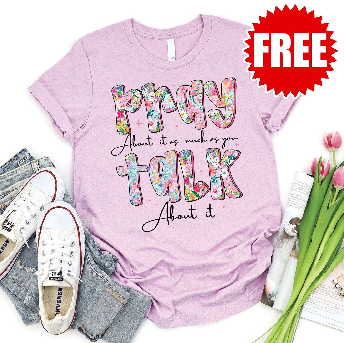 Pray Tee - Heather Lilac - 0