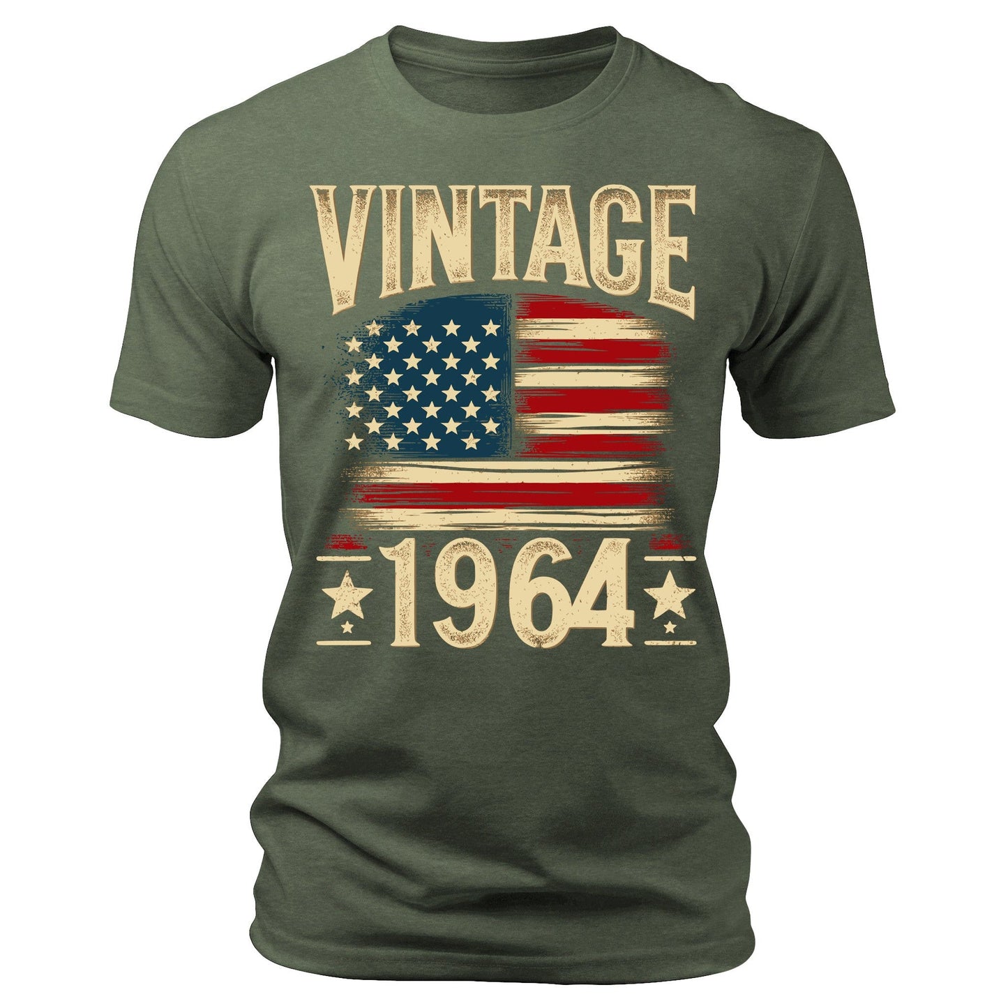 Men's Vintage 1964 T-Shirts Patriotic Short Sleeve Crewneck Graphic Tees