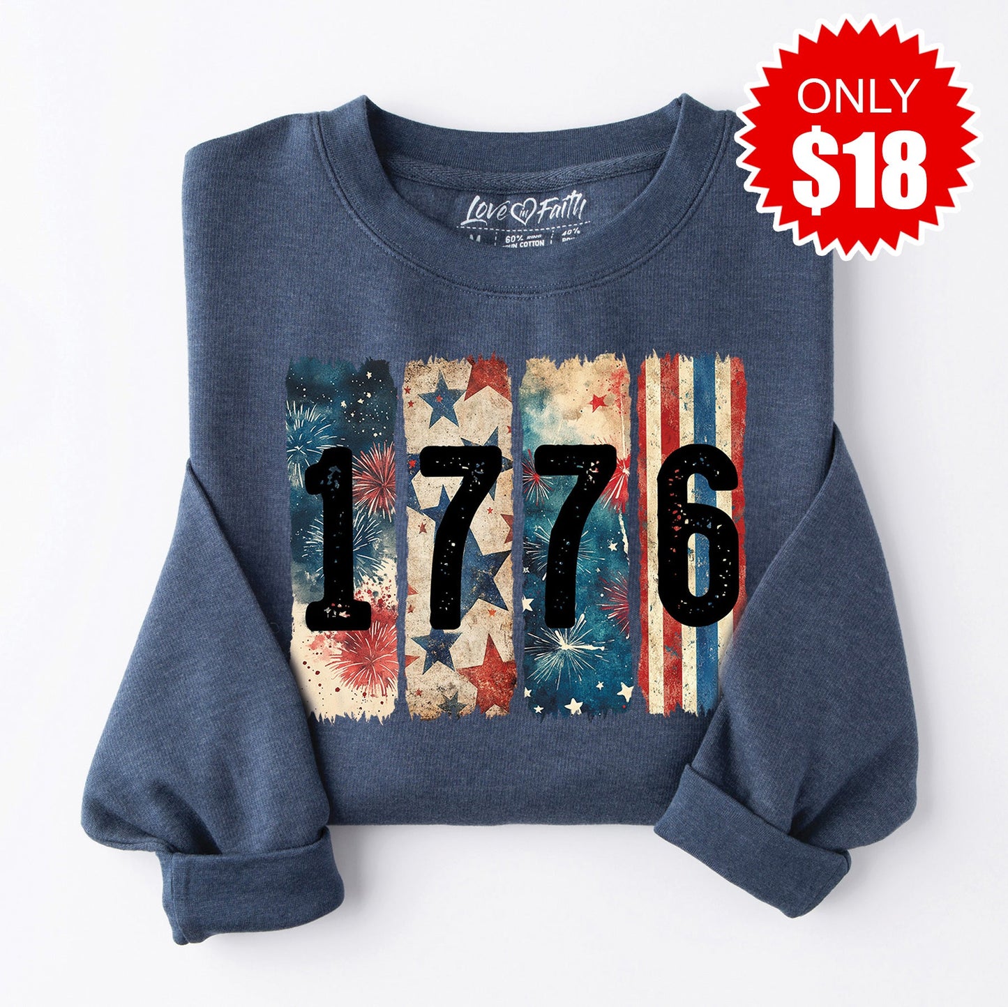 1776 Sweatshirt - Heather Navy - 18