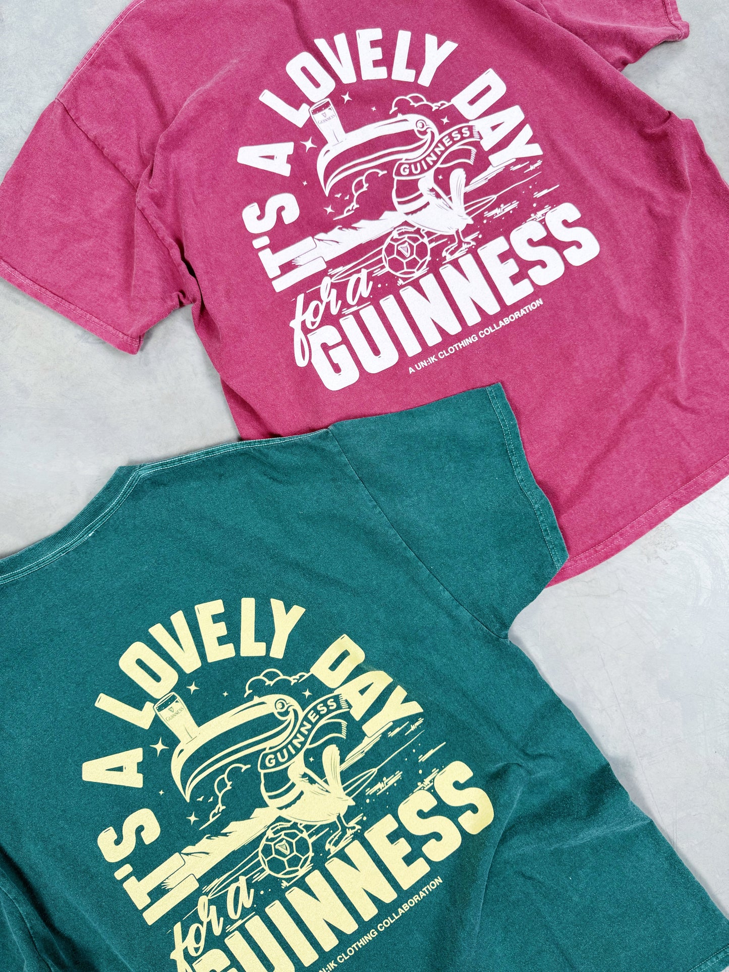 Guinness x UN:IK 'Football Toucan' Vintage Washed Tee - Green