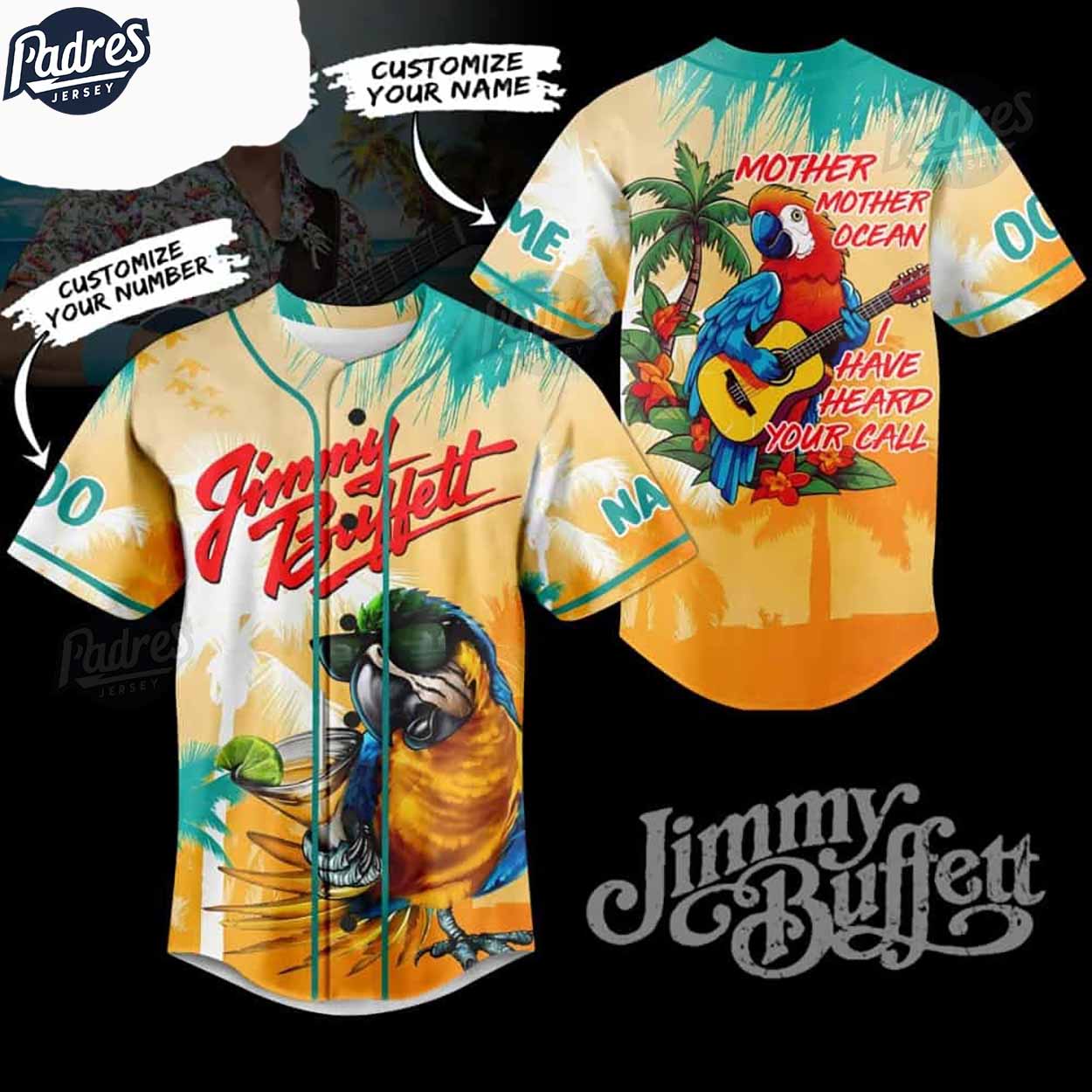 Jimmy Buffett Mother Mother Ocean Custom Baseball Jersey - Padres Jersey Oasis: Elevate Your Baseball Style Game