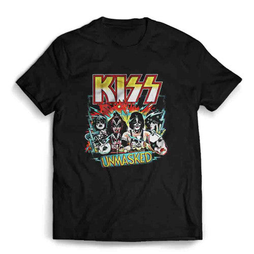 Kiss Band Unmasked Graphic Rock Heavy Metal Gene Simmons Mens T-Shirt Tee