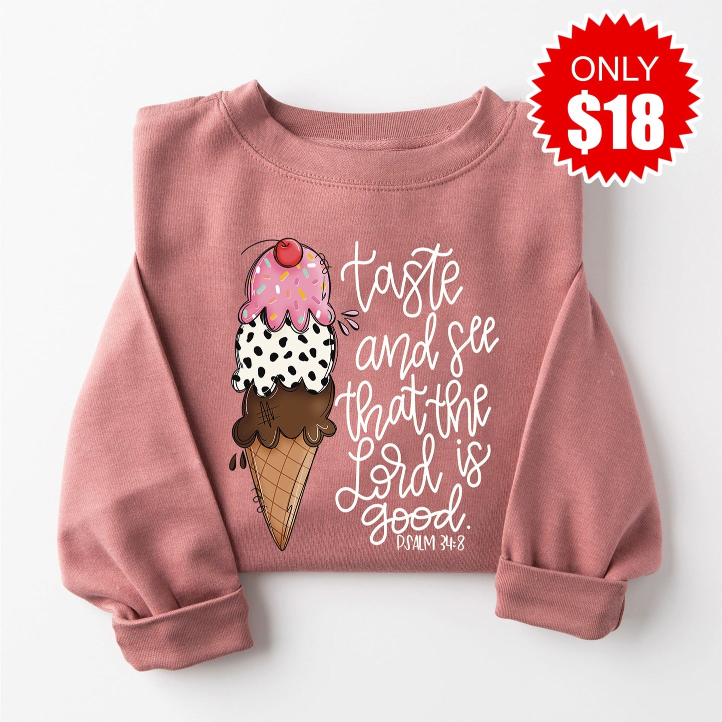 Taste and See Sweatshirt - Heather Mauve - 18