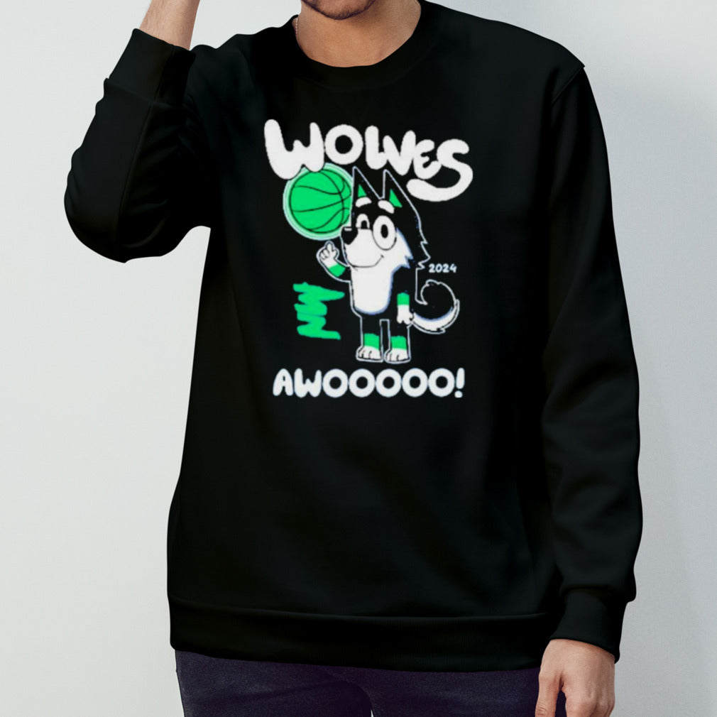 Minnesota Timberwolves Bluey Wolves Awooooo 2024 Shirt