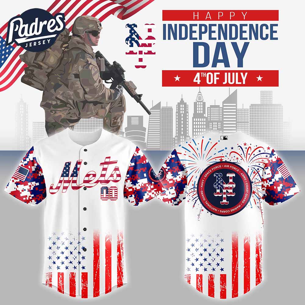 New York Mets MLB X The 4th Of July X Military Personalized Baseball Jersey - Padres Jersey Oasis: Elevate Your Baseball Style Game