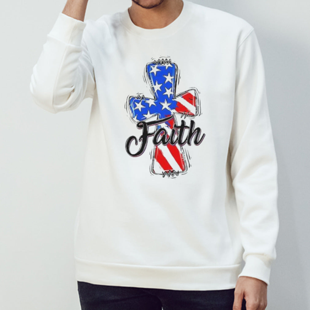 Patriotic Christian Faith Cross America Flag 4th Of July Shirt