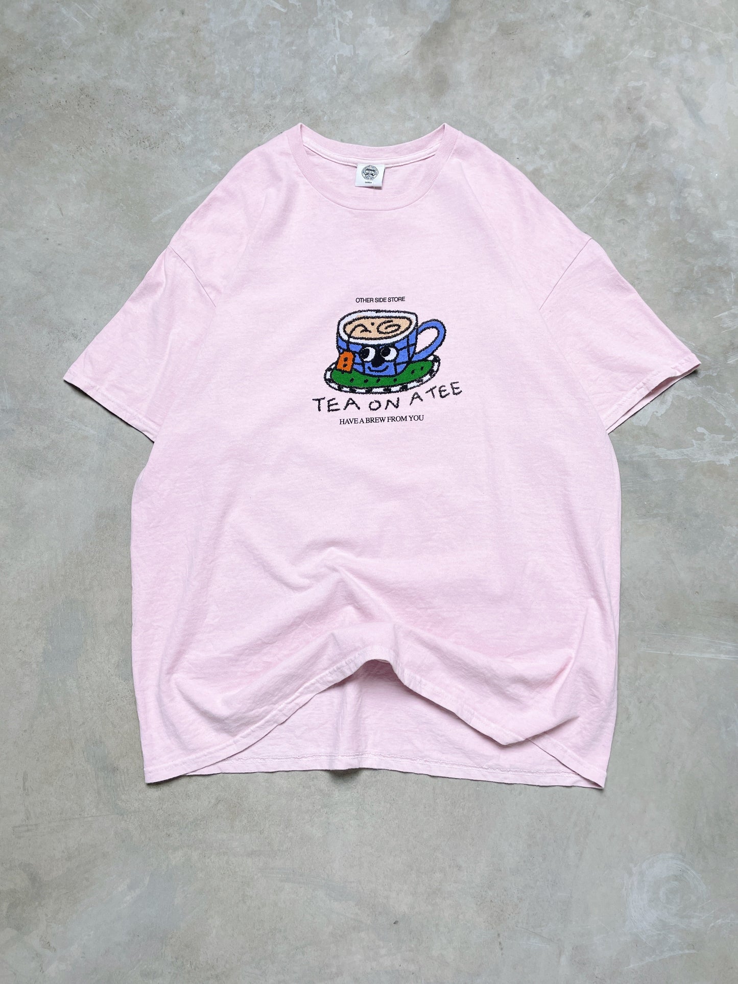 Other Side Store 'Tea on a Tee' Vintage Washed Tee - Light Pink