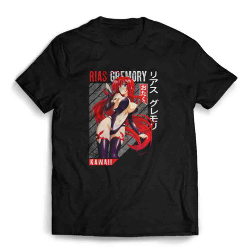 Rias Gremory High School Dxd Anime Red Hair Girl Mens T-Shirt Tee