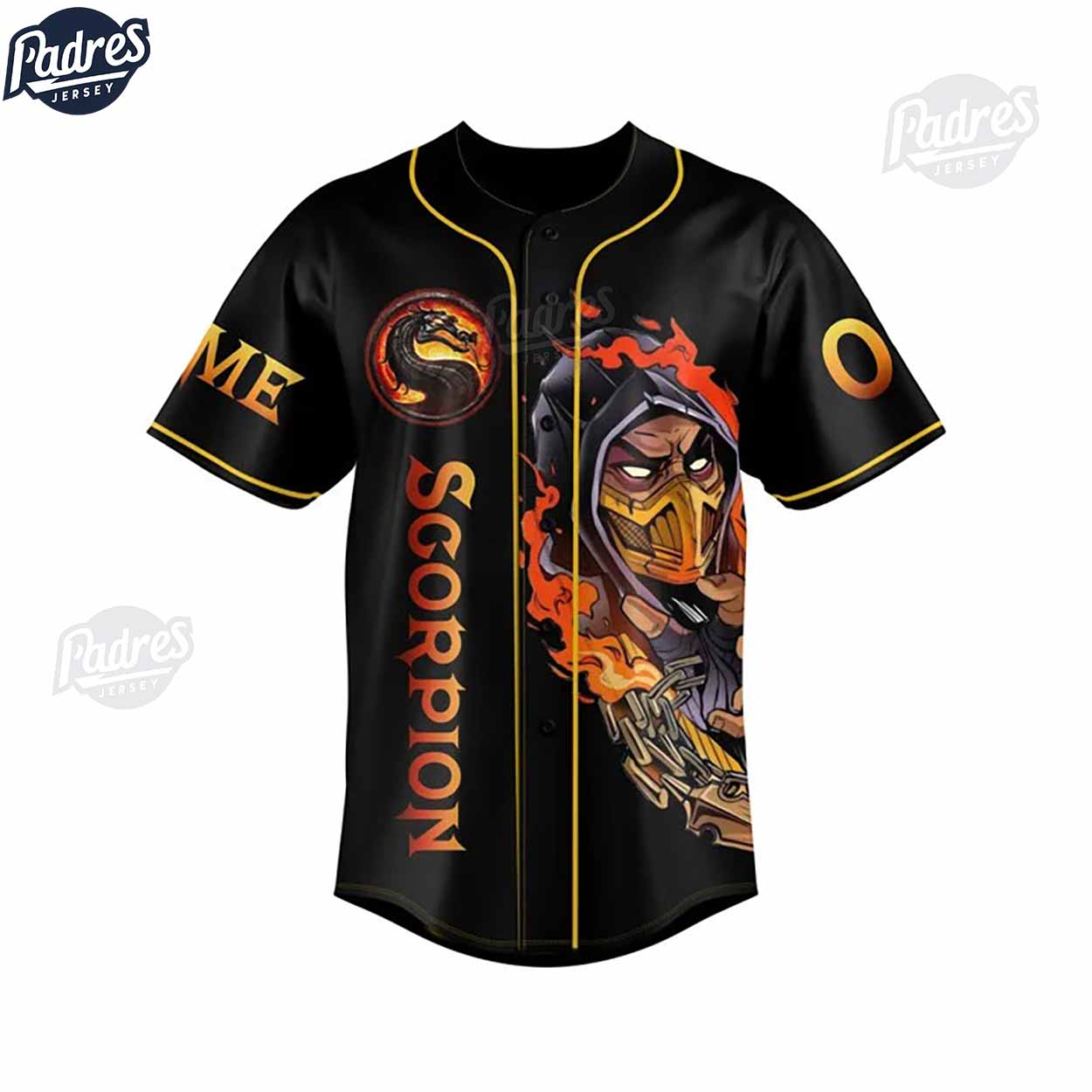 Scorpion Get Over Here Fatality Mortal Kombat Baseball Jersey - Padres Jersey Oasis: Elevate Your Baseball Style Game