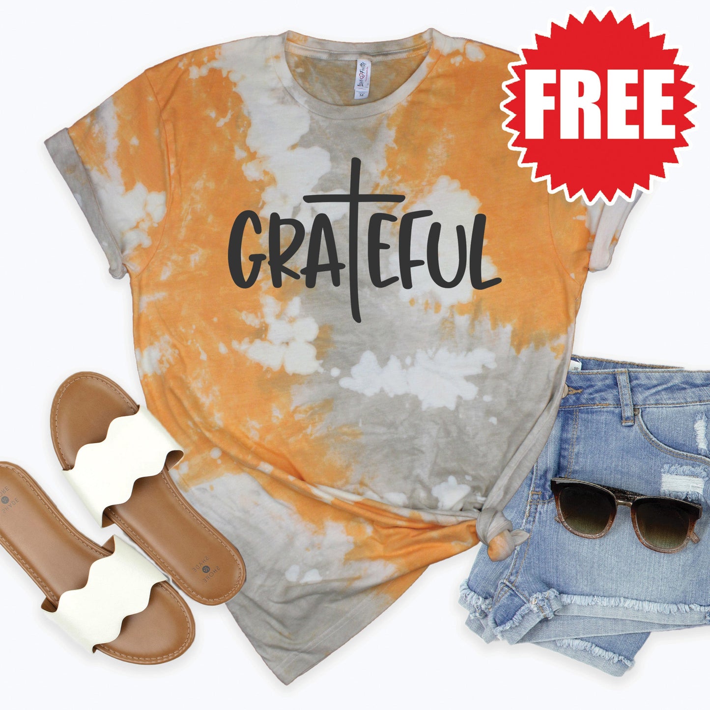 Grateful Tee - Toast Splash Tie Dye - 0