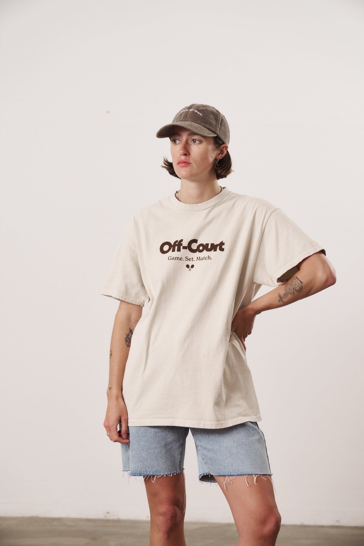 Vice 84 'Off-Court GSM' Vintage Washed Tee Twinpack - Brown/Cream