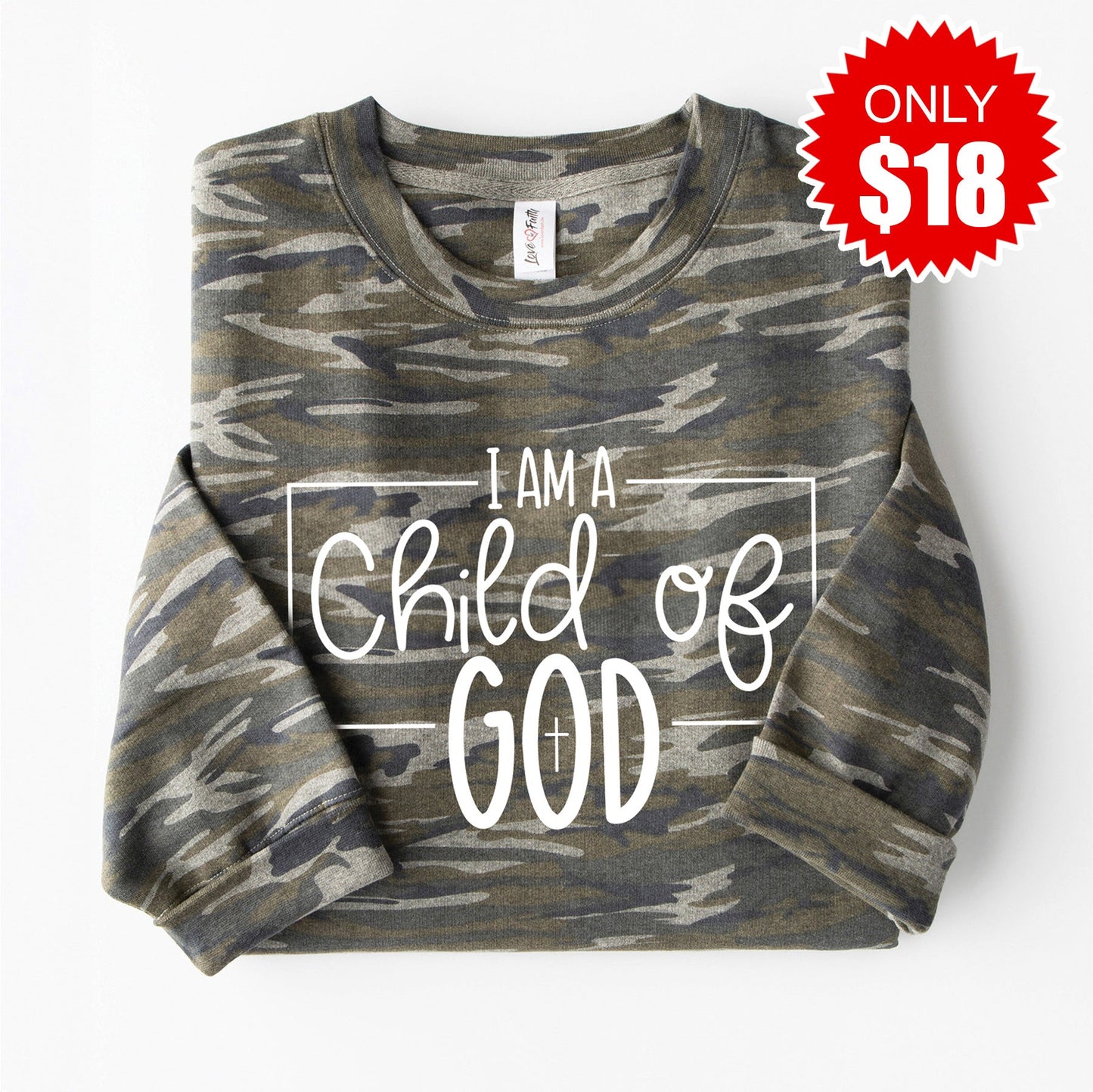 Child Of God Sweatshirt - Vintage Camo - 18