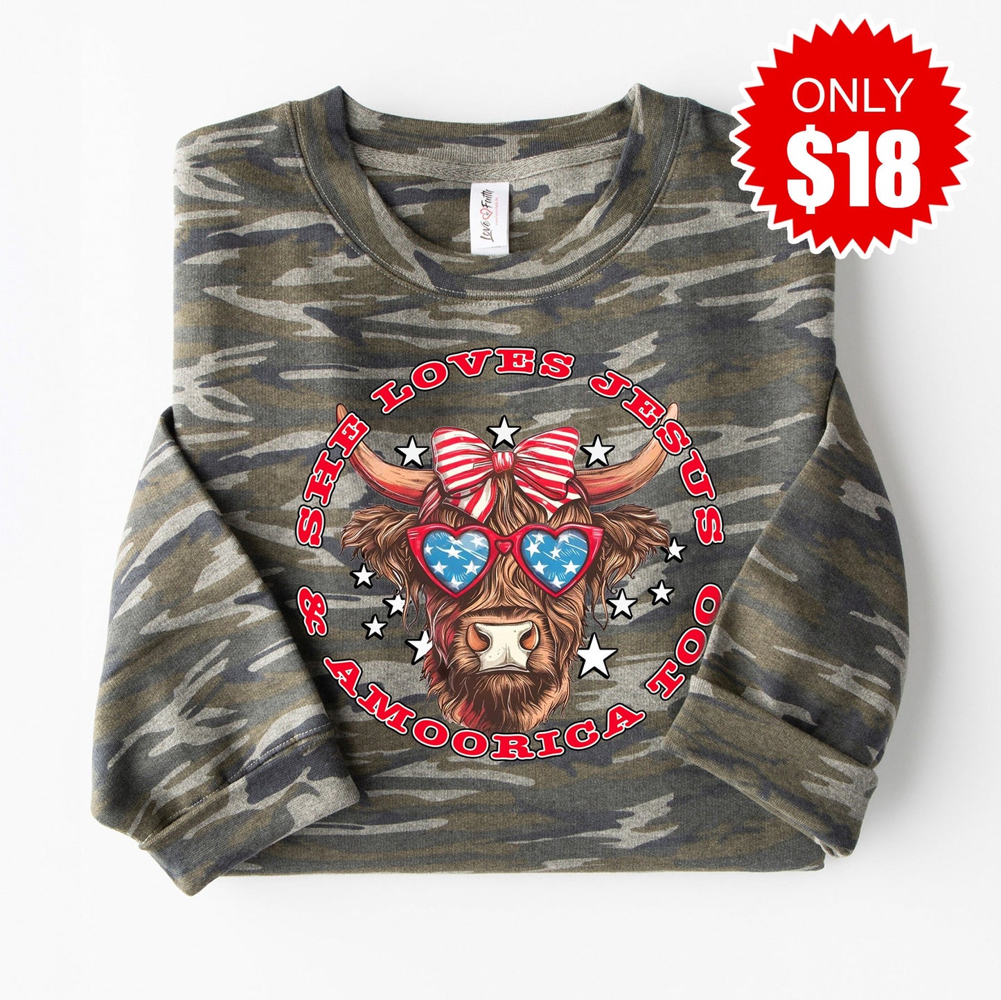 Amoorica Too Sweatshirt - Vintage Camo - 18