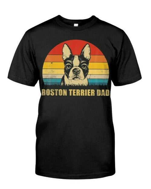 Vintage Boston Terrier Dad Man's T-Shirt Tee