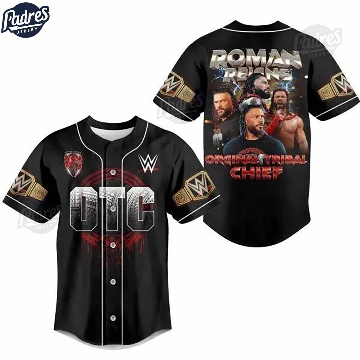 WWE SummerSlam 2024 Roman Reigns OTC Baseball Jersey - Padres Jersey Oasis: Elevate Your Baseball Style Game