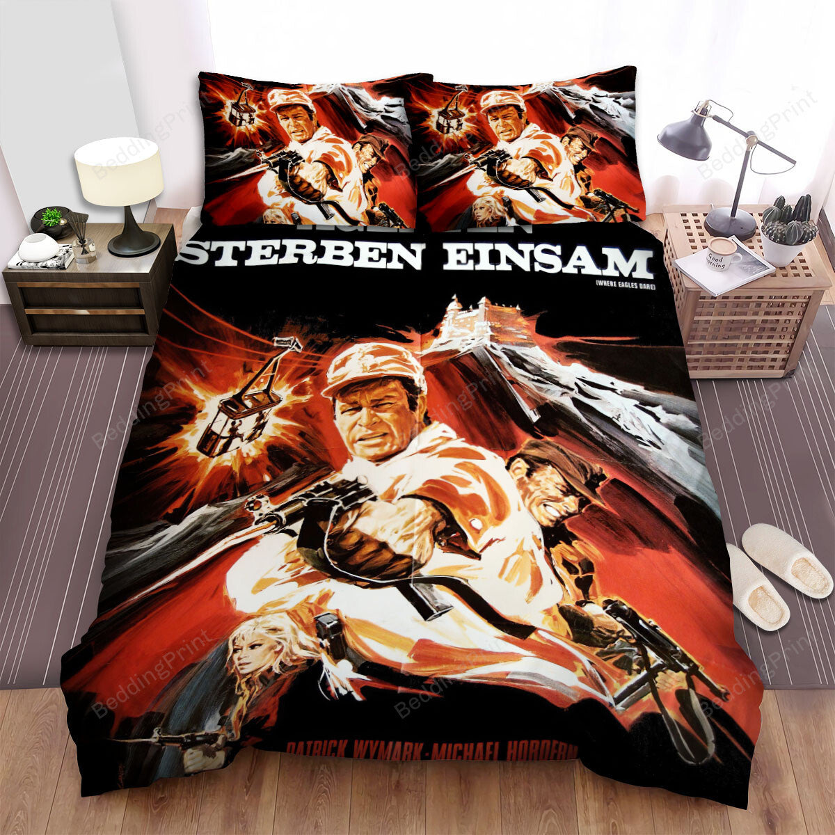 Where Eagles Dare Movie Poster 3 Bed Sheets Duvet Cover Bedding Setss