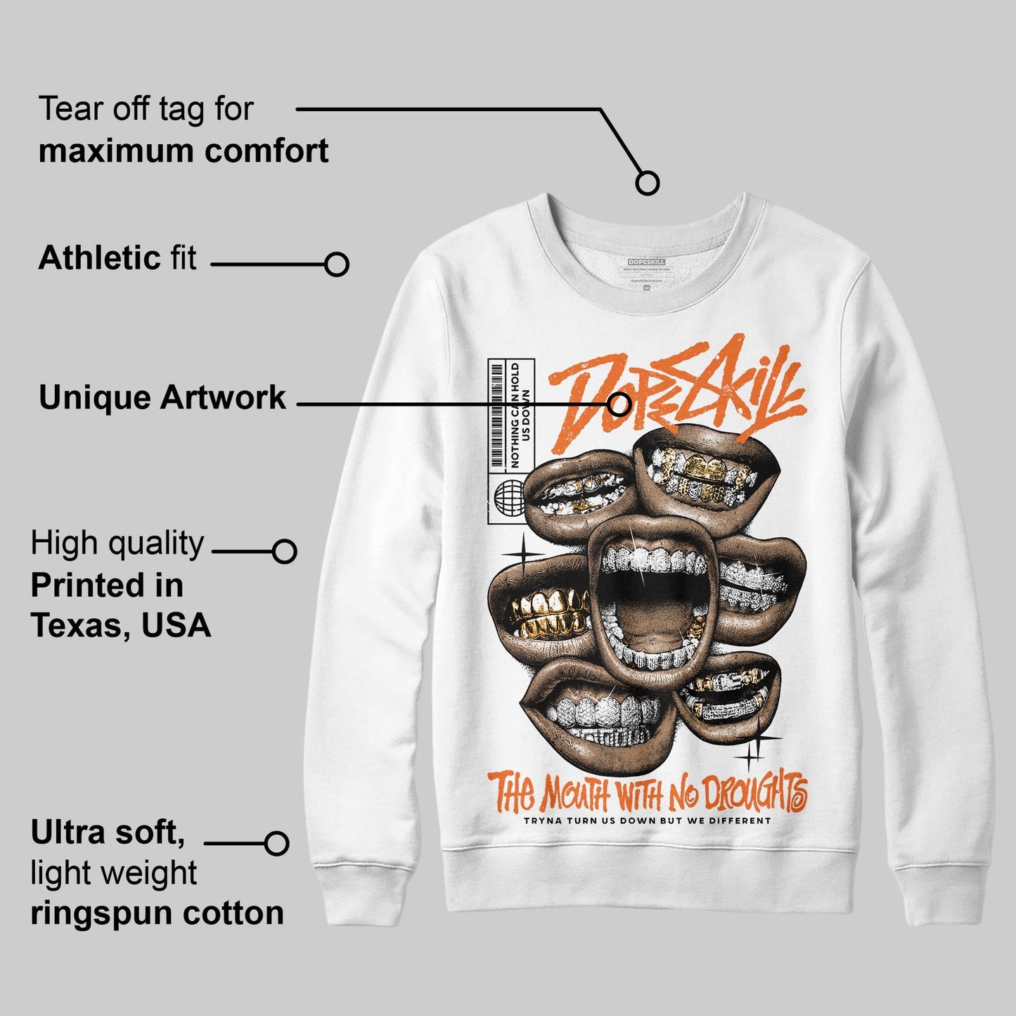 Starfish 3s DopeSkill Sweatshirt The Mouth With No Droughts Graphic