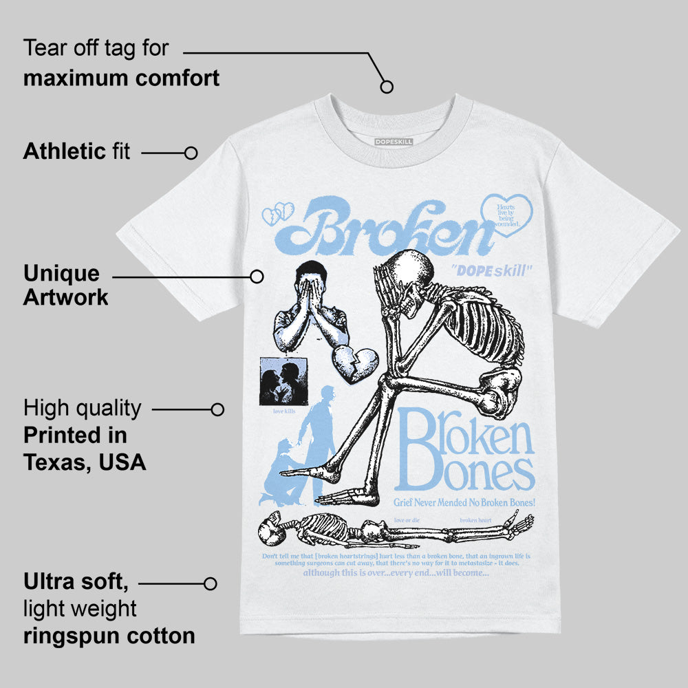 Women's Runner Sneaker Light Blue DopeSkill T-Shirt Broken Bones Graphic