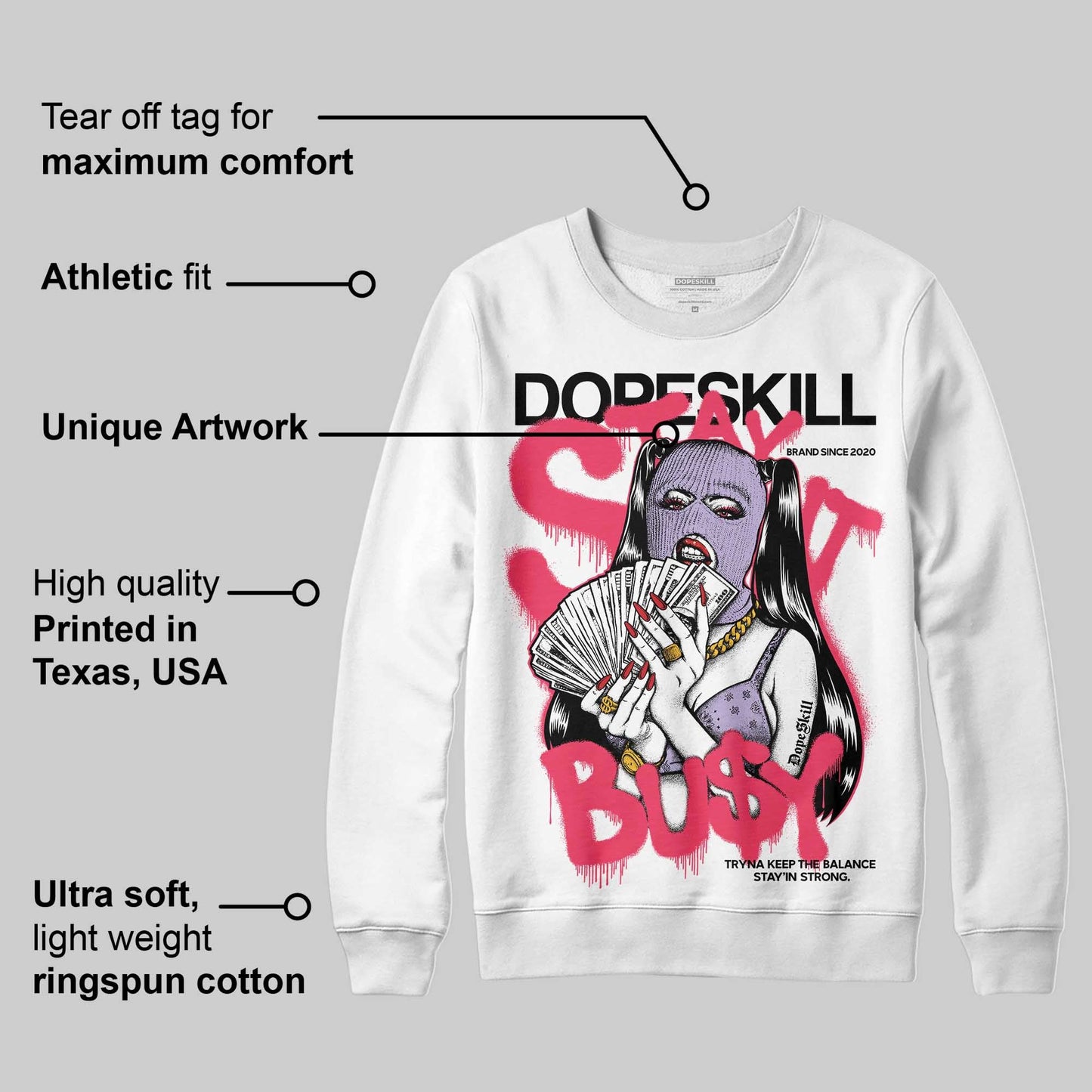 Peanut Butter Jelly 5s DopeSkill Sweatshirt Stay It Busy Graphic
