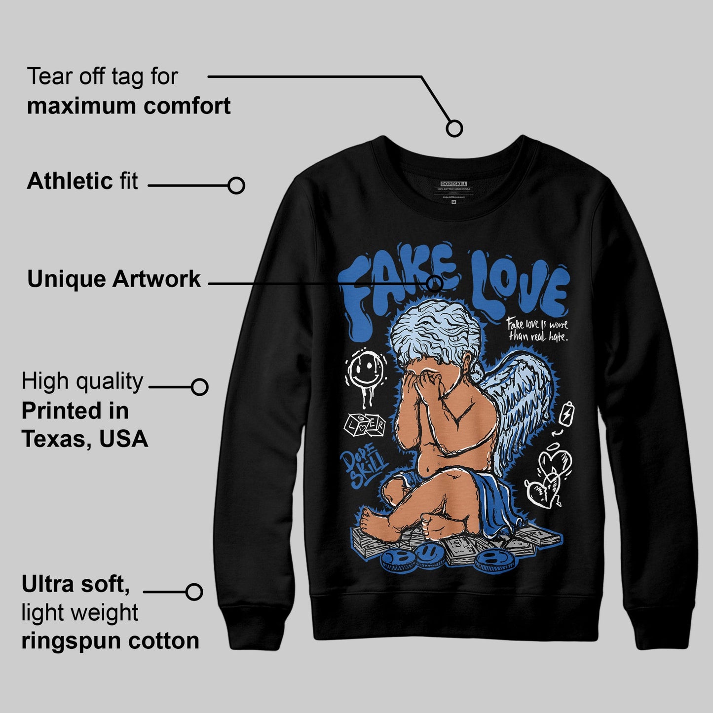 Space Jam 11s DopeSkill Sweatshirt False Love Graphic