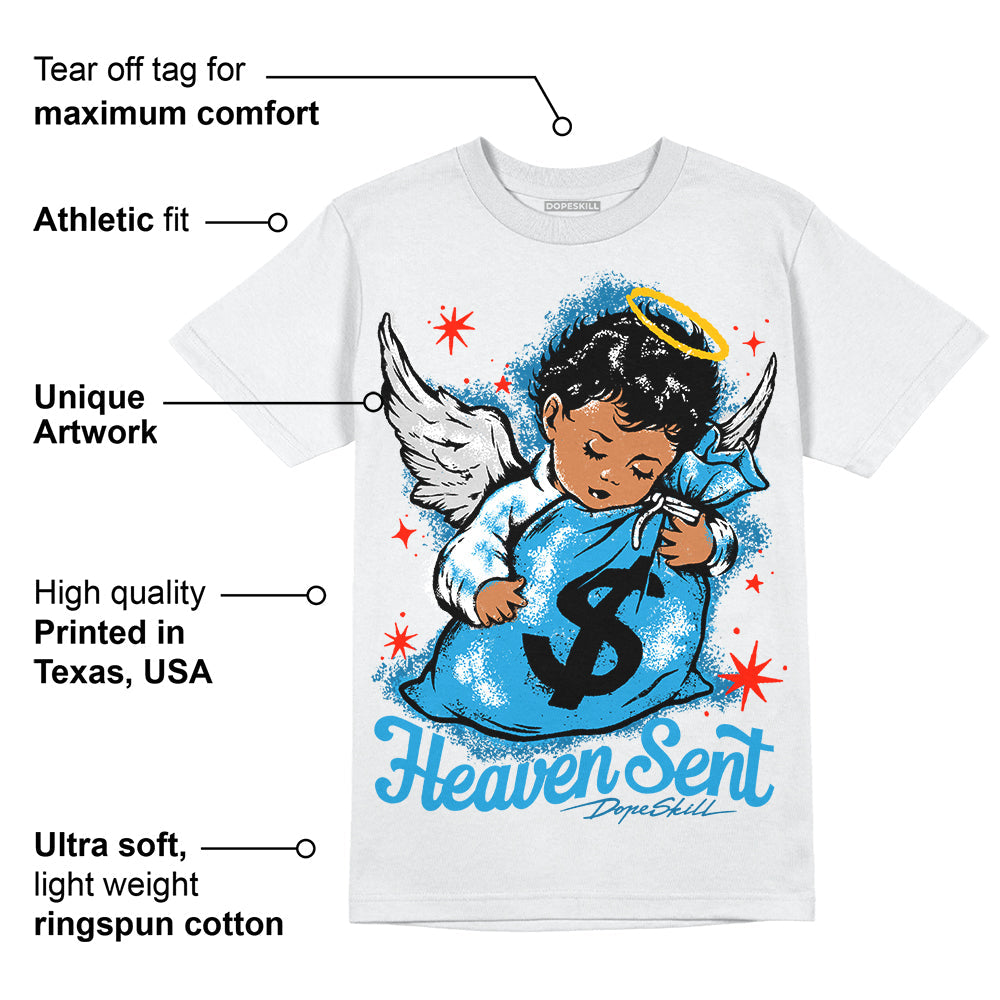Military Blue 4s DopeSkill T-Shirt Heaven Sent Graphic
