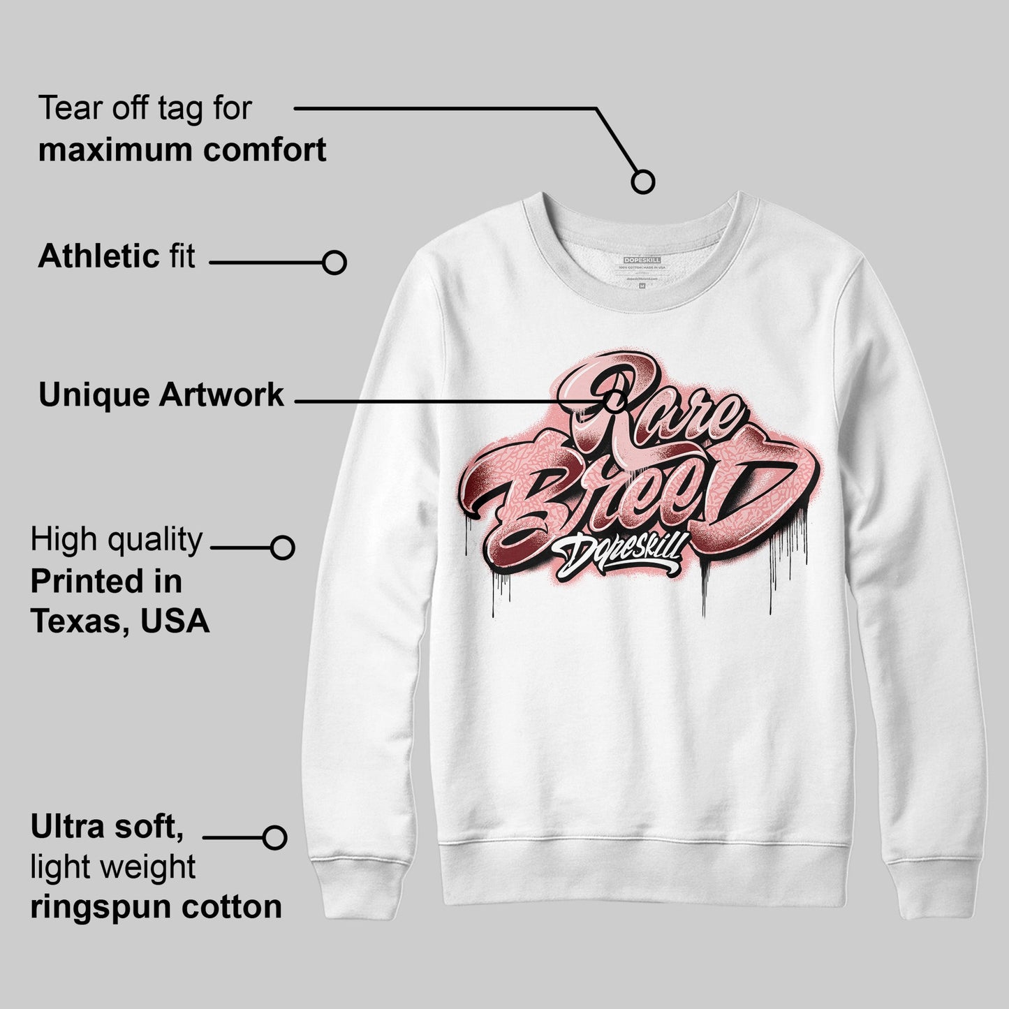 VALENTINE'S Day 3s DopeSkill Sweatshirt Rare Breed Type Graphic