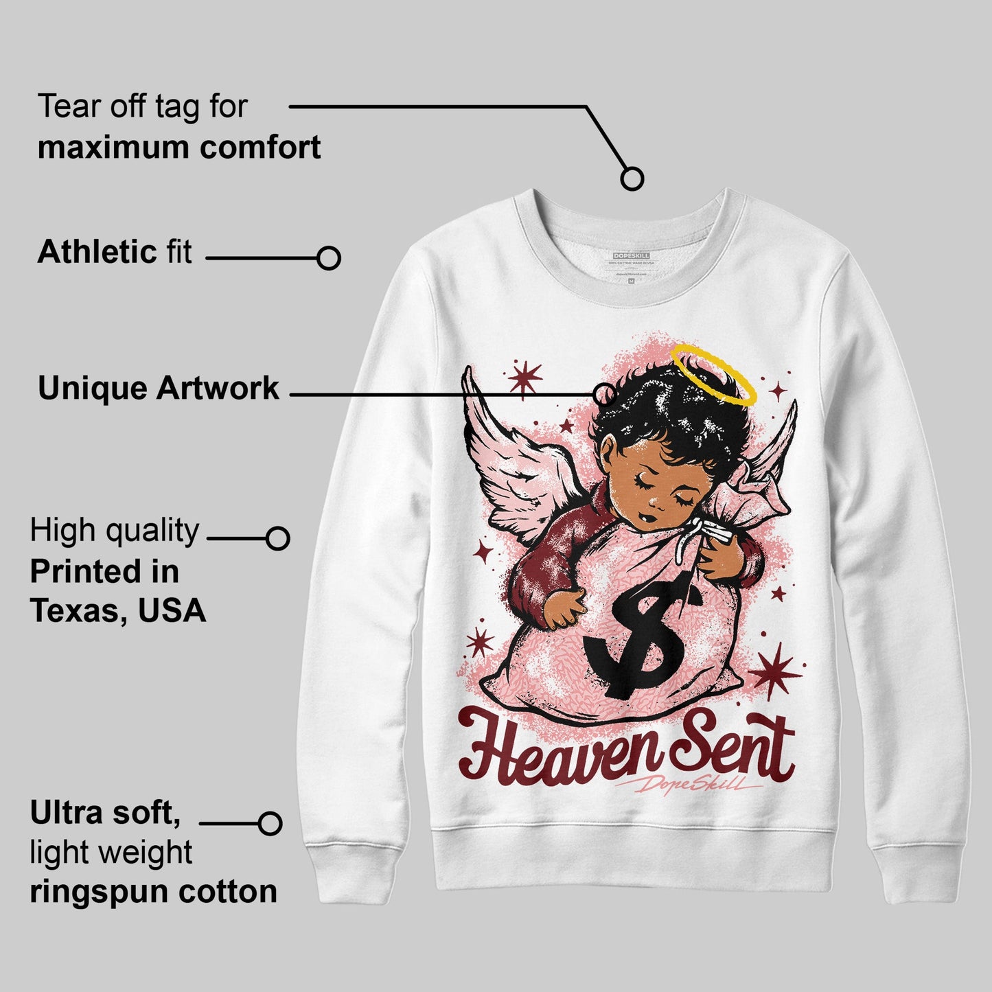 VALENTINE'S Day 3s DopeSkill Sweatshirt Heaven Sent Graphic