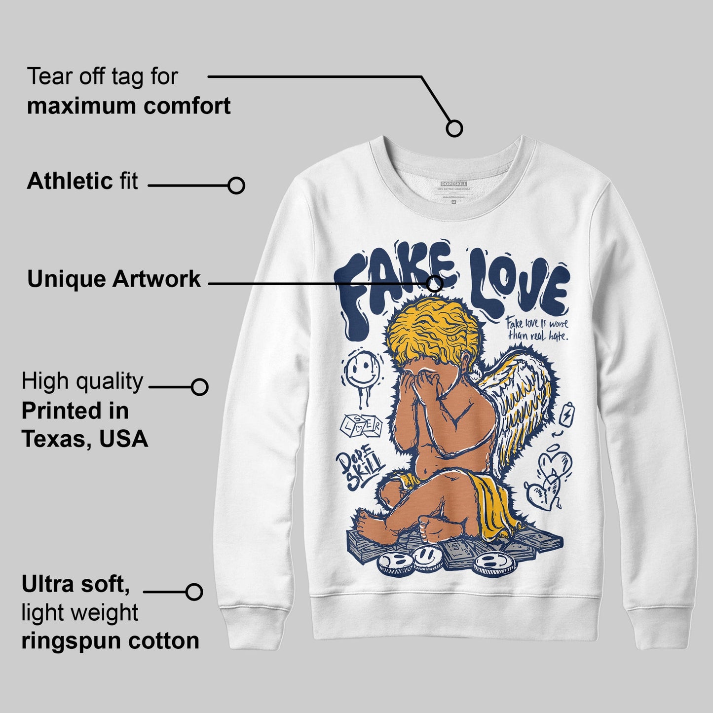 Retro Dunk From Above 4s DopeSkill Sweatshirt False Love Graphic
