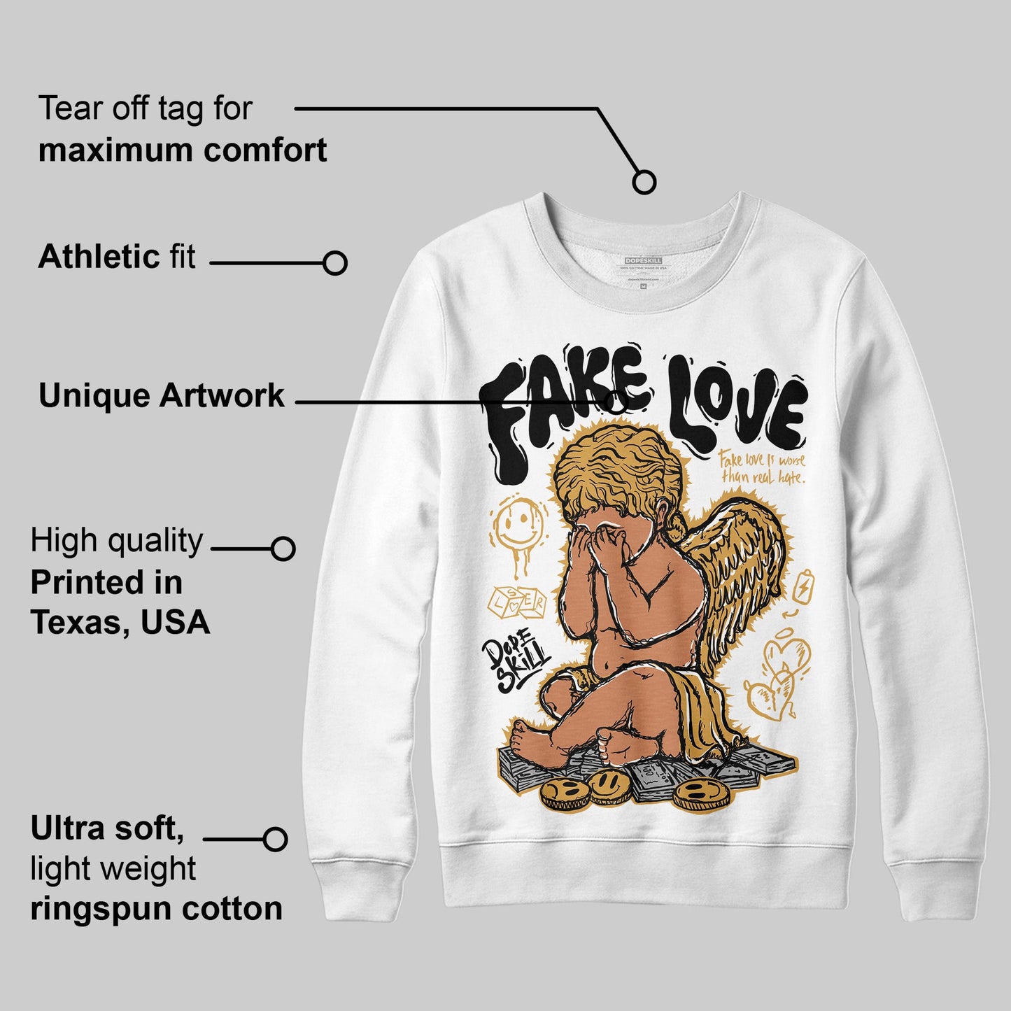 Gratitude 11s DopeSkill Sweatshirt False Love Graphic