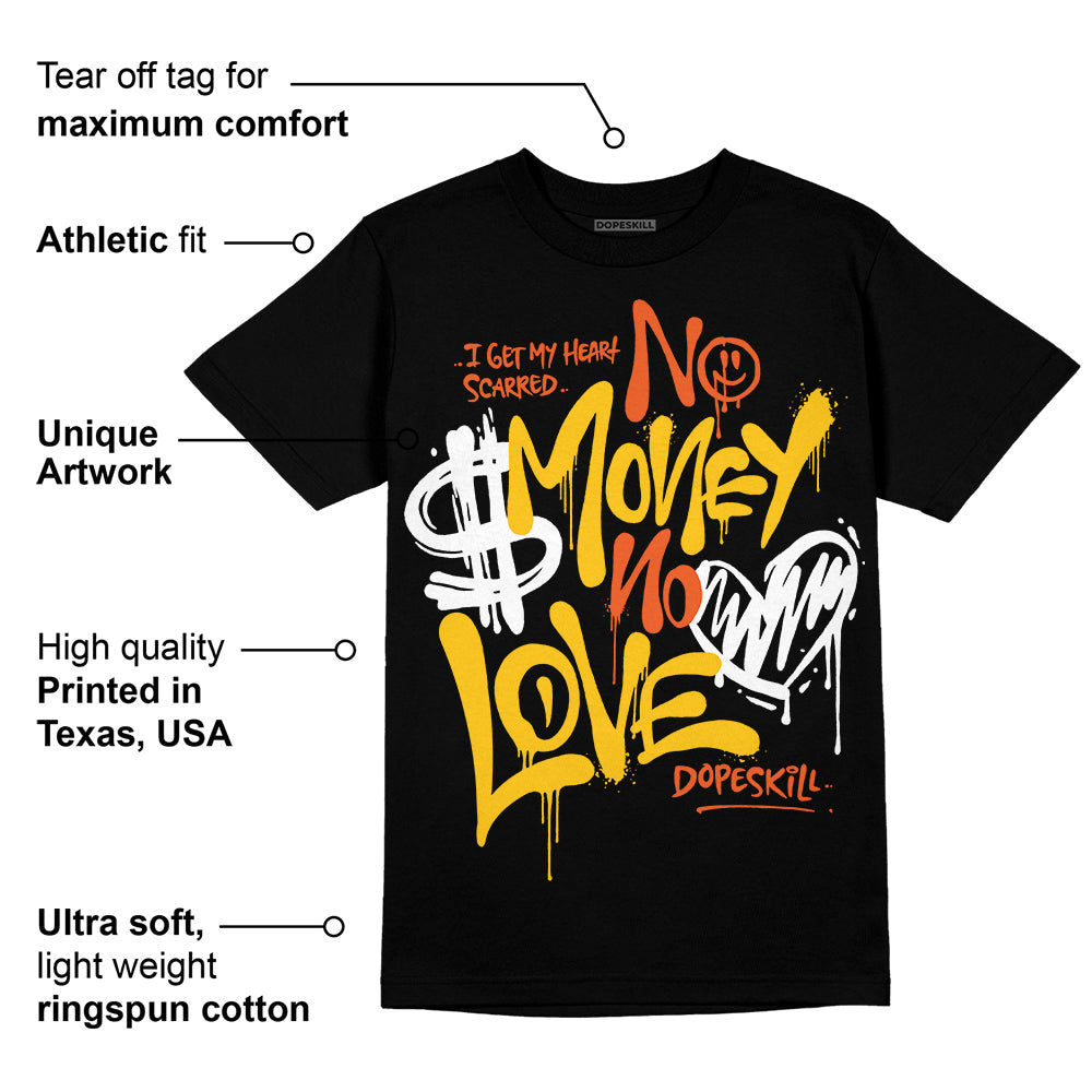 Yellow Collection DopeSkill T-Shirt No Money No Love Typo Graphic